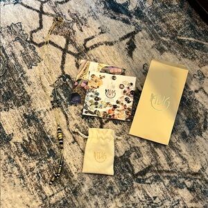 BN Elegant Gold and Black Beaded Necklace by AVG